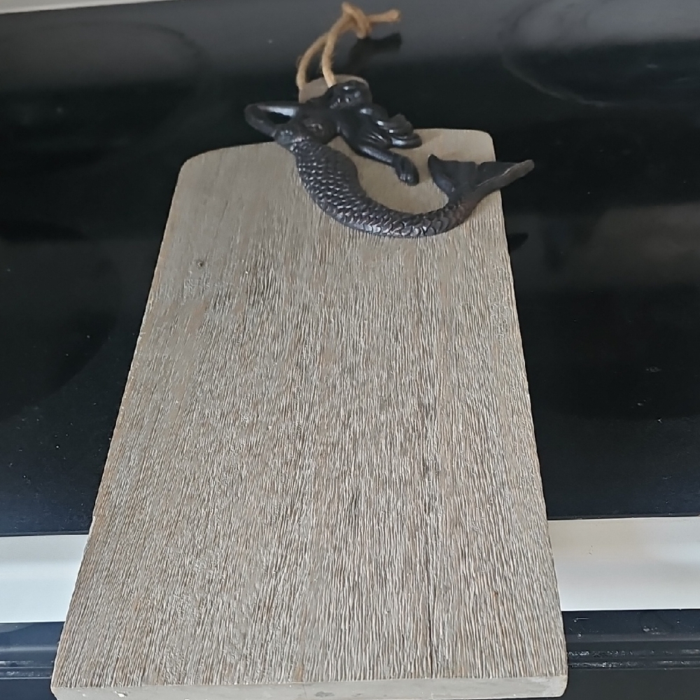 Wooden Cutting Board with Mermaid Accent